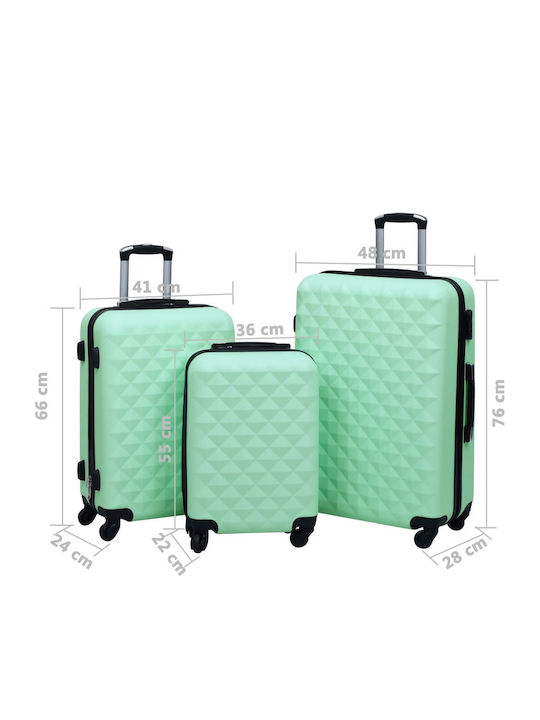vidaXL vidaXL Hart Türkis Reise Koffer Maximalhöhe 76cm mit 4 Räder Koffer-Set 3 Stück