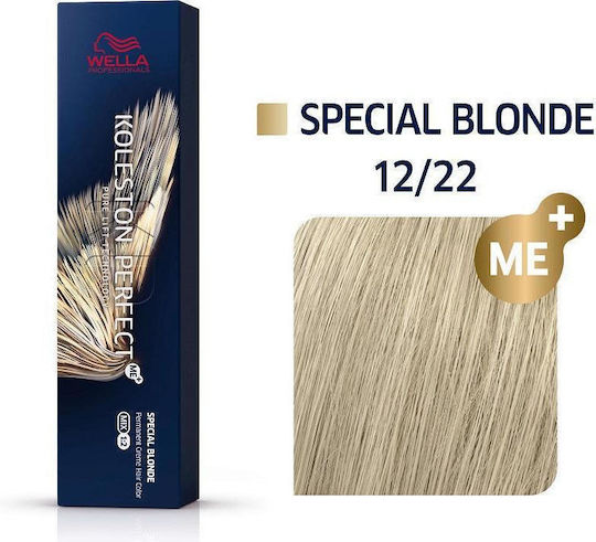Wella Koleston Perfect Me+ Special Blonde Βαφή Μαλλιών 12/22 Special Blonde Φυσικό Ματ Έντονο 60ml