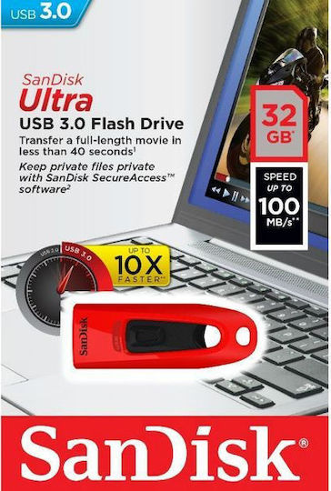 Sandisk Ultra 32GB USB 3.0 Stick Roșu