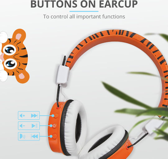 Trust Comi Wireless / Wired On Ear Headphones with 20 hours of Operation Orange