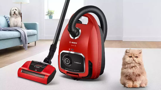 Bosch BGL6PET1 Ηλεκτρική Σκούπα 700W με Σακούλα 4lt Κόκκινη