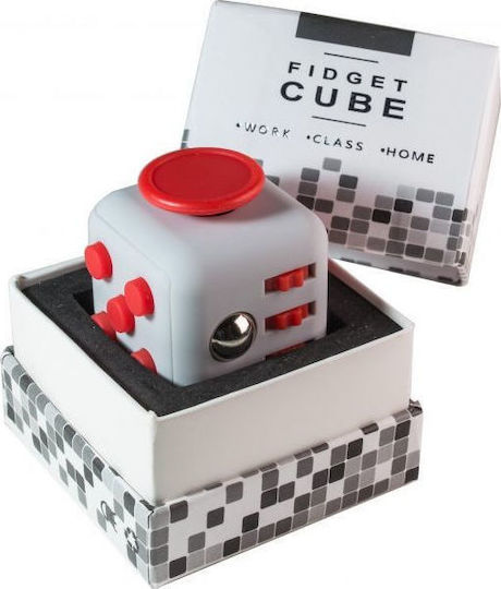 Anti Stress Fidget Cube 6 Sides Λευκό/Κόκκινο