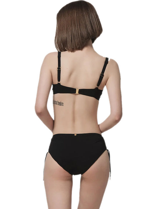 Underwire Bikini Bra Blue Sense with Adjustable Straps Black