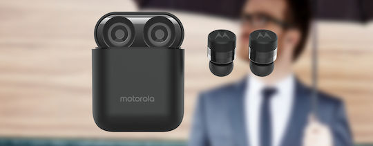 Motorola Vervebuds 110 Bluetooth Handsfree Earphones with Sweat Resistance and Charging Case Black