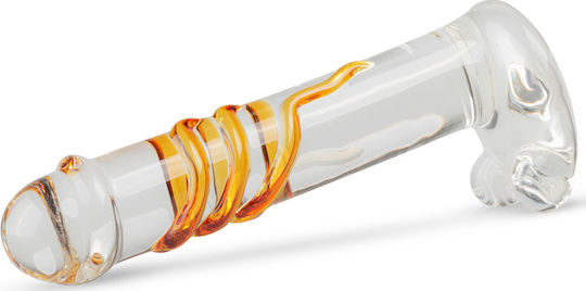 Gildo Glass Dildo No. 7 Стъклено дилдо с тестиси Прозрачен 16.5см