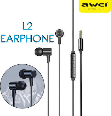 Awei L2 În ureche Handsfree cu Mufă 3.5mm Negru