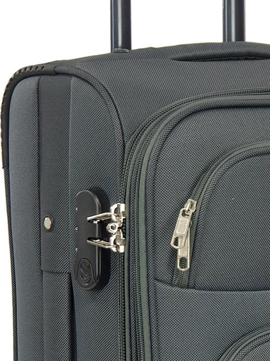 Playbags Large Travel Suitcase Fabric Gray with 4 Wheels Height 78cm