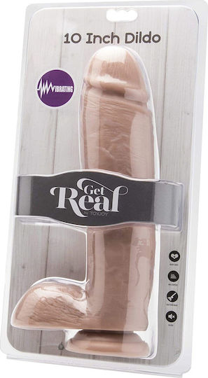 ToyJoy Get Real Vibrating Cock With Balls Realistic Vibrator 25.4cm Flesh