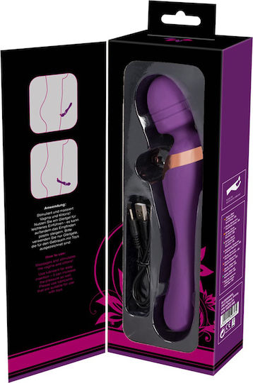 Javida Double Vibro Massager Δονητής Μασάζ 21cm Purple