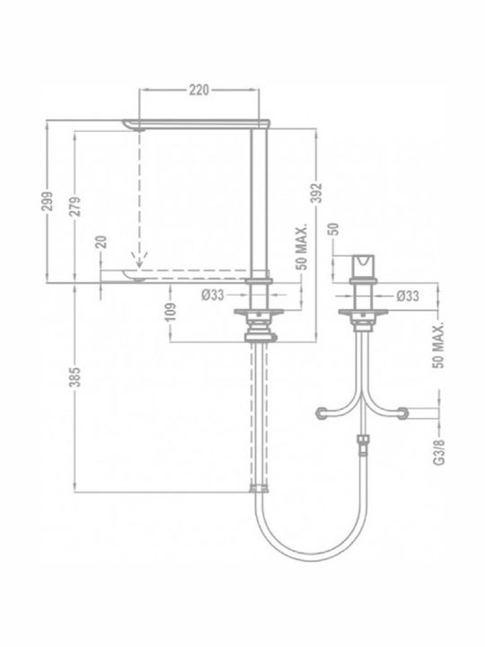 Teka FO 985 Tall Kitchen Faucet Counter Retractable Silver