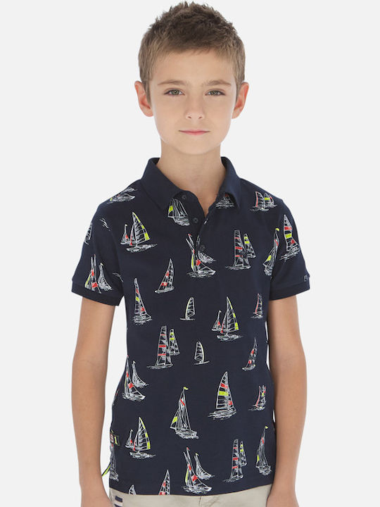 Mayoral Kids Polo Short Sleeve Navy Blue