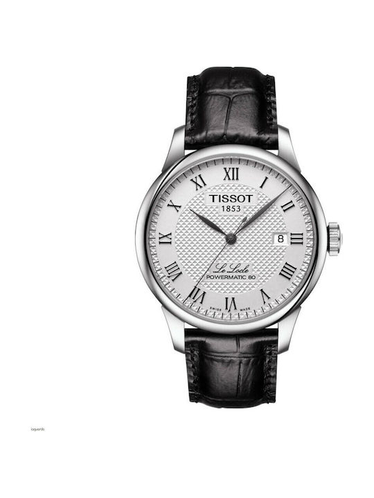 Tissot Le Locle Powermatic 80 Ceas Bărbătesc 39mm Automat cu Negru Curea din Piele