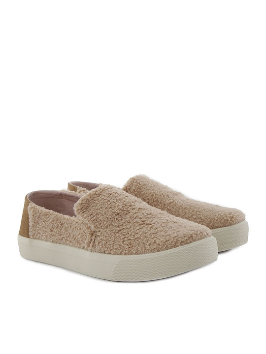 Toms Sunset Fur Women's Slip-Ons Beige