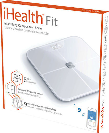 iHealth Fit HS2S Smart Bathroom Scale with Body Fat Counter & Bluetooth White