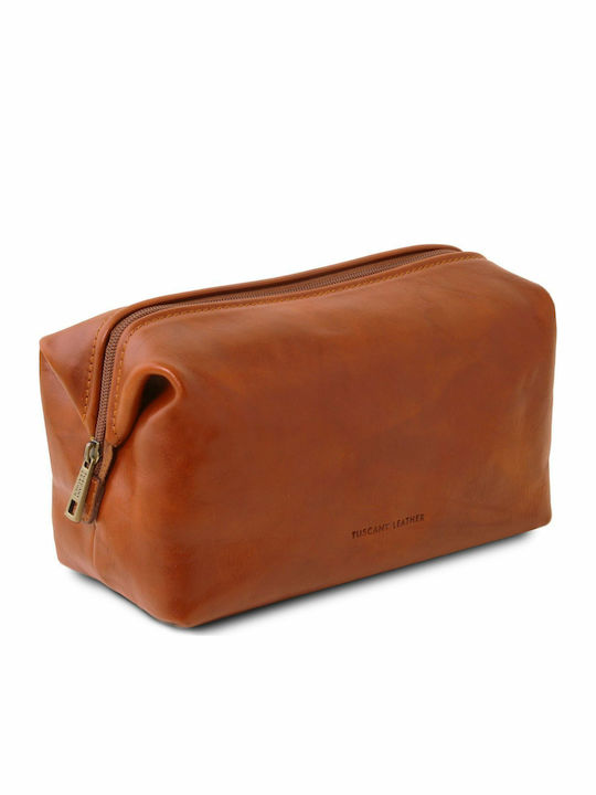 Tuscany Leather Toiletry Bag Smarty S in Tabac Brown color 22cm