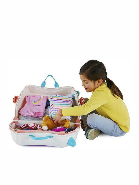 Trunki Lola The Llama Детски Куфар За Пътуване Кабинен Твърд Бял С 4 Колела Височина 31см