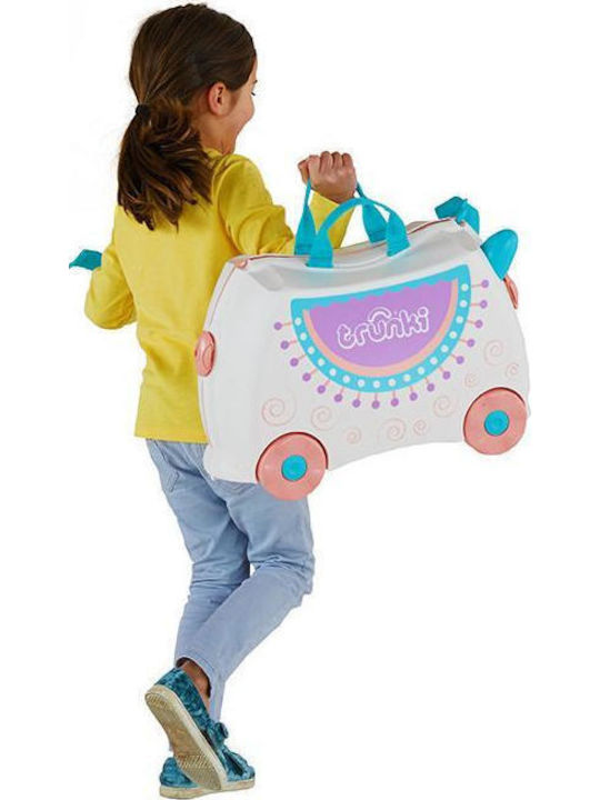 Trunki Lola The Llama Детски Куфар За Пътуване Кабинен Твърд Бял С 4 Колела Височина 31см