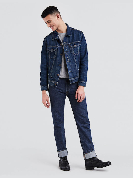 Levi's 501 Original Ανδρικό Παντελόνι Τζιν σε Ίσια Γραμμή Navy Μπλε