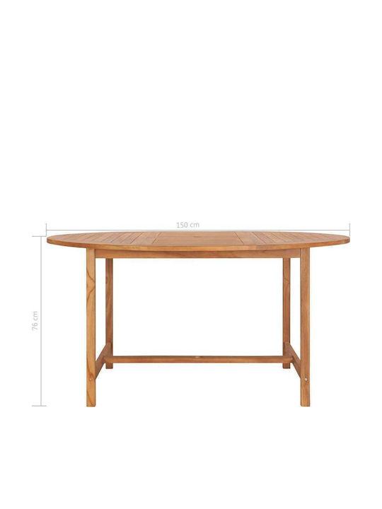 Τραπέζι Εξωτερικού Χώρου από Teak 150x150x76εκ.