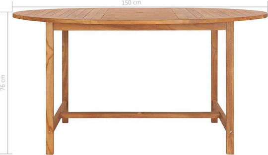 Τραπέζι Εξωτερικού Χώρου από Teak 150x150x76εκ.