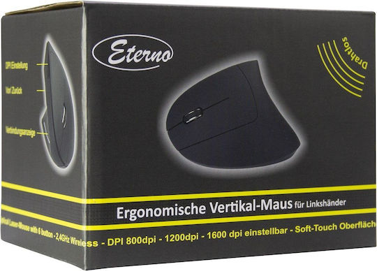 Inter-Tech Eterno KM-206 Kabellos Ergonomisch Vertikal Maus für Linkshänder Schwarz