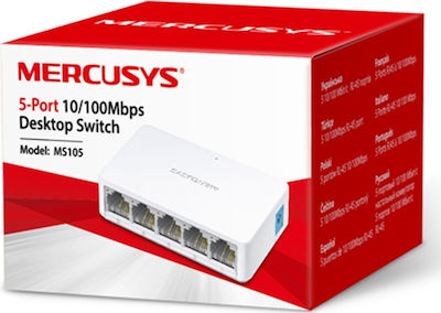Mercusys MS105 V2 Unmanaged L2 Switch με 5 Θύρες Ethernet