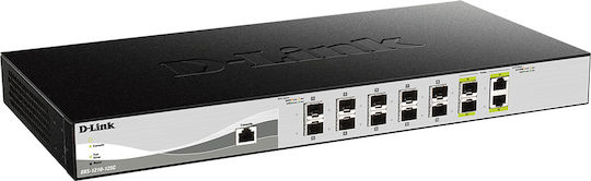 D-Link DXS-1210-12SC Gestionat L2 Switch cu 2 Porturi Gigabit (10Gbps) Ethernet și 10 Porturi SFP