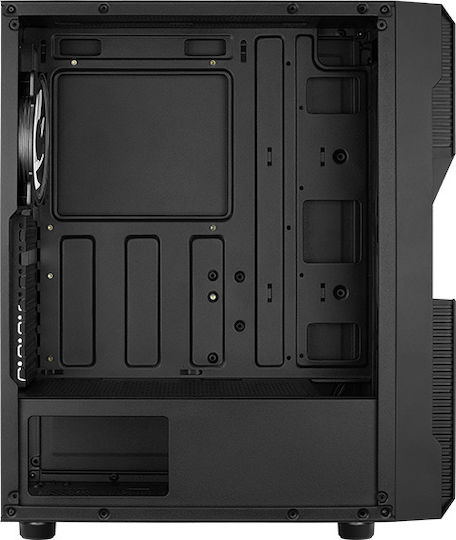 Aerocool Menace Saturn RGB Gaming Midi Tower Κουτί Υπολογιστή με Πλαϊνό Παράθυρο Μαύρο