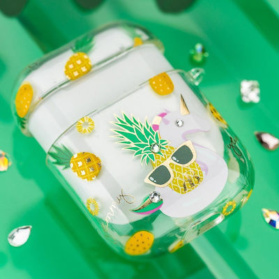 Kingxbar Pineapple Silicone Case Swarovski Crystals (Apple AirPods)