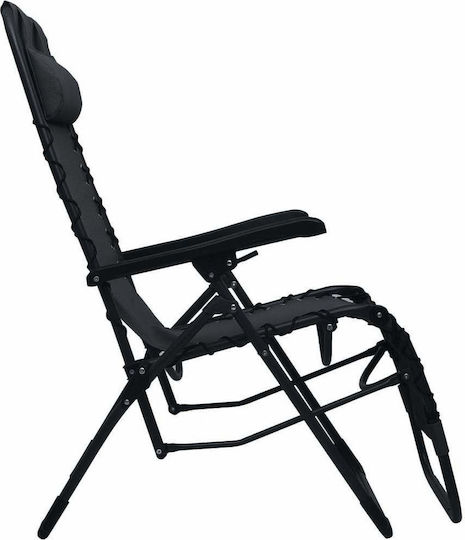 vidaXL Liegestuhl-Sessel Strand Schwarz 65x50cm.