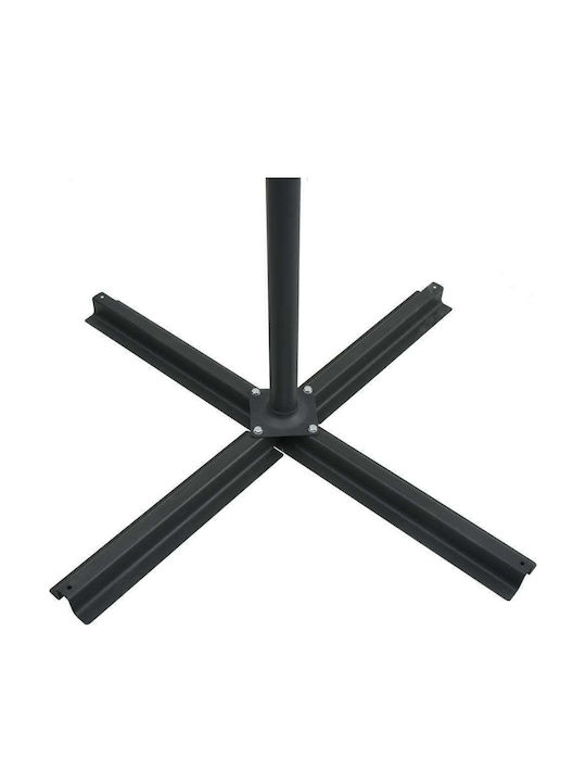 Professional Umbrella Hanging Square Metal Taupe with Base & LED Lighting 2.5x2.5m 46995
