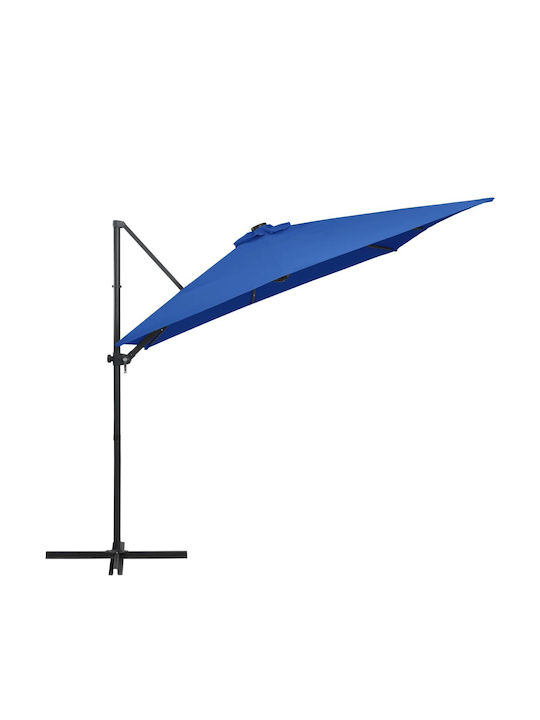 Hanging Square Parasol Metal Azur Blue 2.5x2.5m