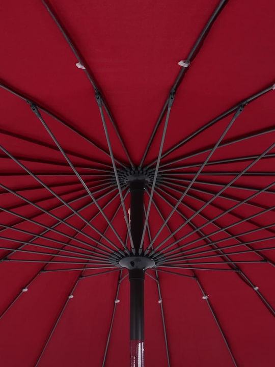 Round Aluminum Garden Parasol Burgundy Φ2.7m