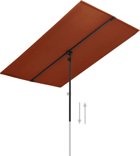 Professional Square Aluminum Terrace Parasol 2x1.5xHeight 2.15m