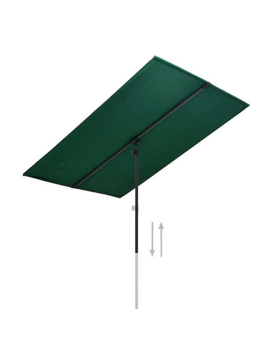 Professional Green Aluminum Squared Parasol 1.8x1.3xH2.15m