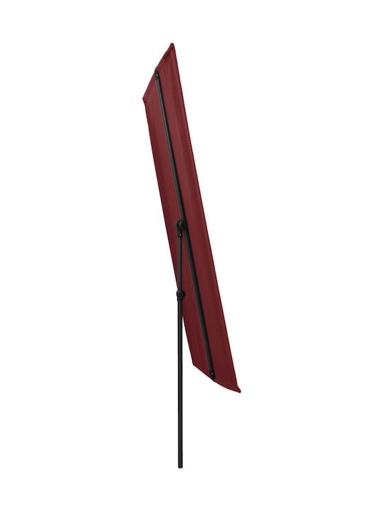 Professional Umbrella Floor Square Aluminum Burgundy with Base 1.8x1.3m 47332