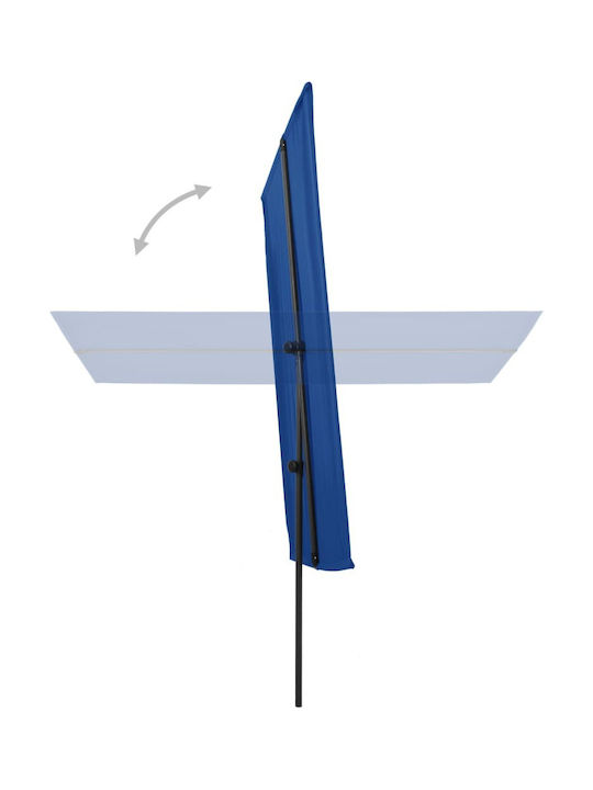 Professionell Garten & Terrassen Sonnenschirm Bodenständer Quadratisch Aluminium Blau 1.8x1.3m 47335