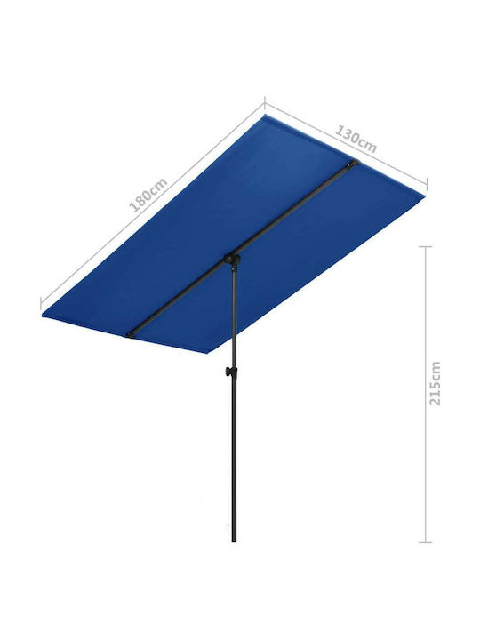 Professionell Garten & Terrassen Sonnenschirm Bodenständer Quadratisch Aluminium Blau 1.8x1.3m 47335