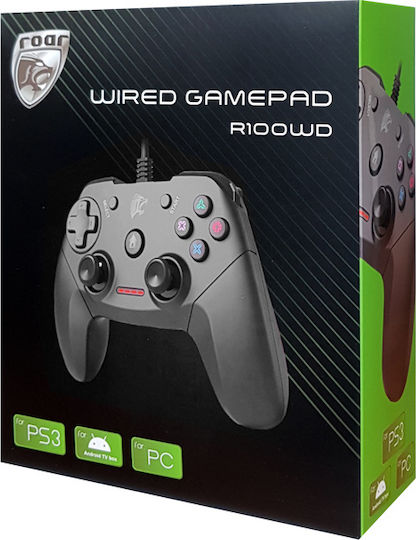 Roar R100WD Verkabelt Gamepad für Android / PC / PS3 Schwarz