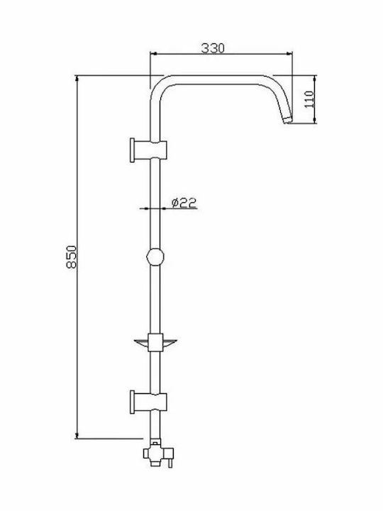 Tema Quadro Reglabilă Coloană de duș fără Baterie 85-115 cm Argint