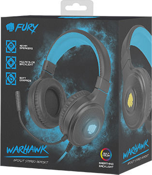 Fury Warhawk Über Ohr Gaming-Headset mit Verbindung 2x3,5mm / USB Schwarz