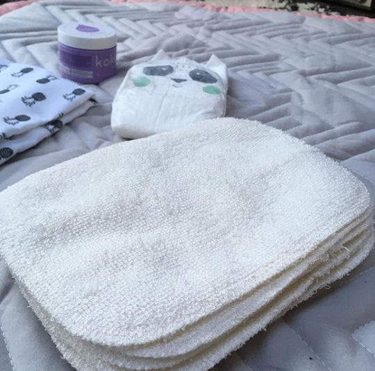 Mama Designs Bamboo Рамени Подложки от Муселин Бял 15x20см. 10бр
