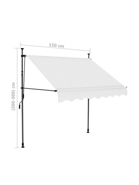 vidaXL Cort Terasă cu LED Cremă x1.2m