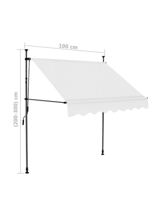 vidaXL Тента Тераса С LED Крем 1x1.2м