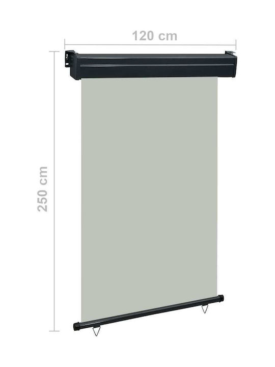 vidaXL Seitenrolloschatten Terrasse Grey 1.2x2.5m