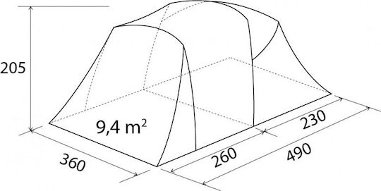 Brunner Kalynda 5 Camping Tent Green for 5 People 340x220x195cm