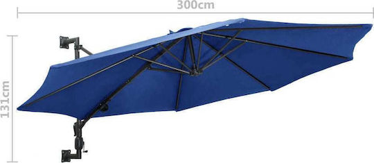 Umbrelă De Perete Rotundă Metalică Albastră Φ3m