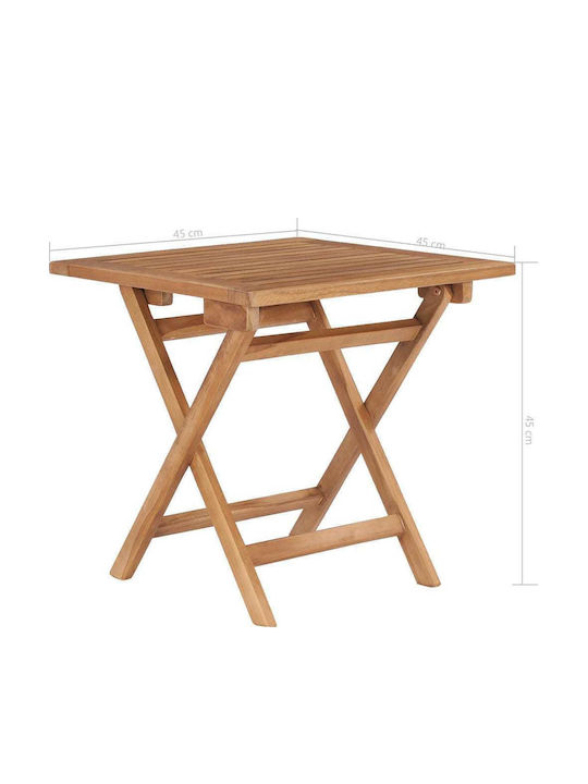 Hilfsmittel Garten- und Terrassentisch aus Teak Zusammenklappbar 45x45x45cm