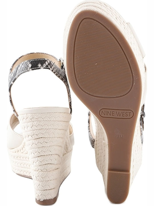 Dane Women's Fabric Ankle Strap Platforms White