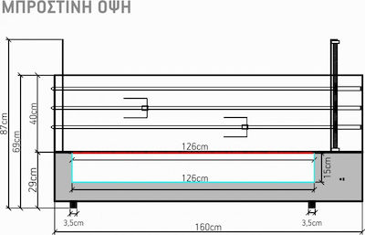 Biokan TLG9 Σουβλιέρα Κάρβουνου 2.5kW με Διαστάσεις 115x160x90cm